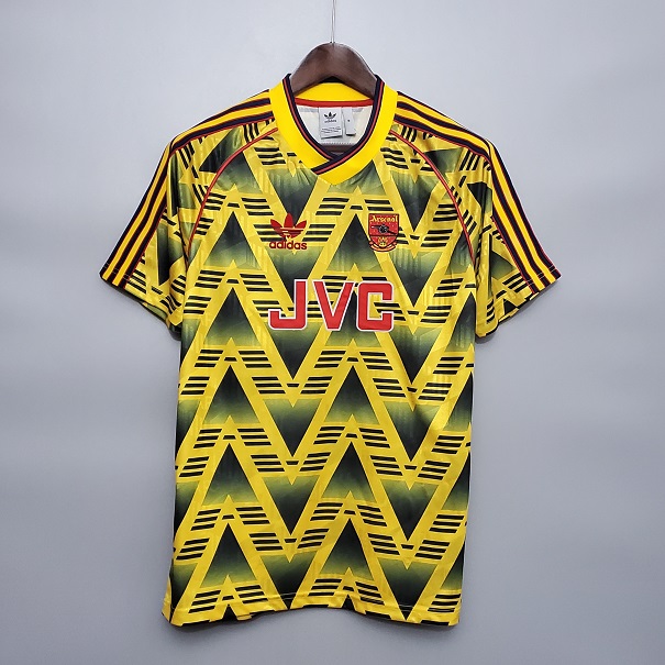 AAA Quality Arsenal 91/93 Away Yellow Soccer Jersey